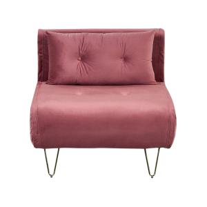 Fauteuil convertible velours rose
