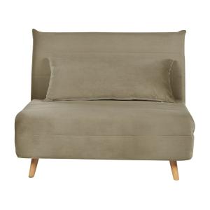 Fauteuil convertible velours vert olive