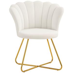 Fauteuil coquillage chaise coiffeuse en velours à pieds aci…