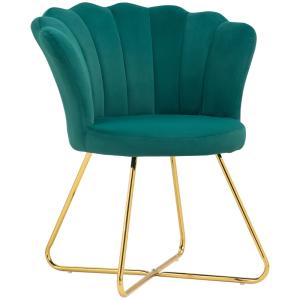 Fauteuil coquillage chaise coiffeuse velours à pieds acier…