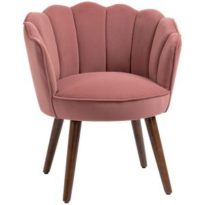 Fauteuil coquillage salon chambre velours rose