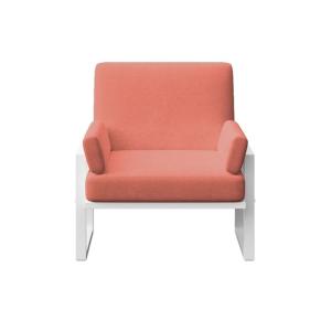 Fauteuil corail - cadre blanc