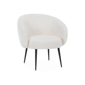 Fauteuil cosy rond en bouclette crème