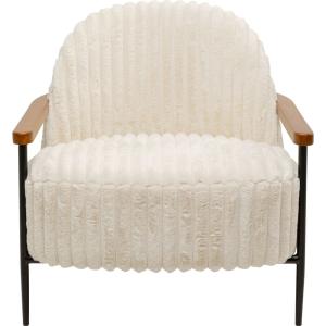 Fauteuil côtelé beige