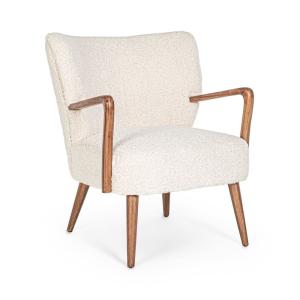 Fauteuil crapaud à accoudoirs en tissu peluche