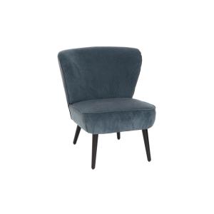 Fauteuil crapaud en velours côtelé bleu