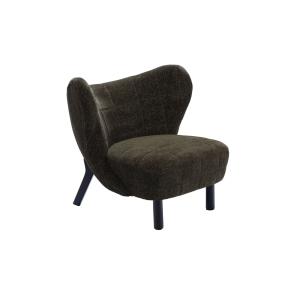 Fauteuil crapaud pieds métal et velours vert