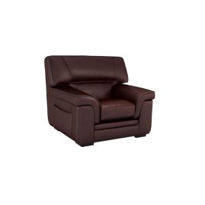 Fauteuil cuir H92 marron foncé