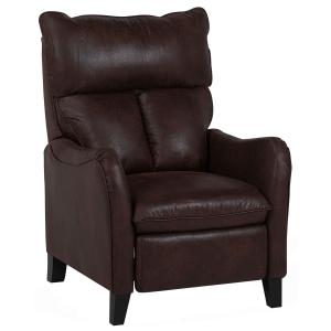 Fauteuil cuir pu marron foncé