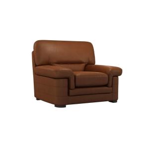 Fauteuil cuire H90 cognac