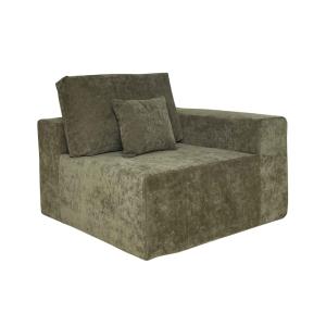 Fauteuil d'angle pour canapé modulable en tissu vert L 100…