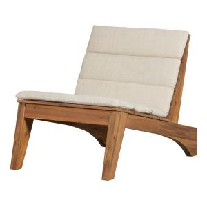 Fauteuil d'extérieur en bois d'acacia avec coussin Kenai