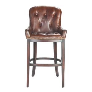 Fauteuil de bar en cuir - Effet Lin