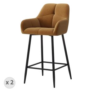 Fauteuil de bar en tissu Cosy Ocre (x2)