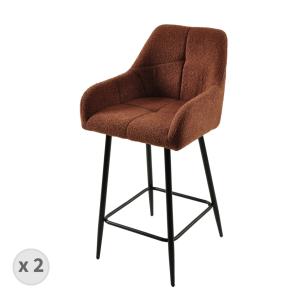 Fauteuil de bar en tissu Cosy Terracota (x2)
