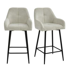 Fauteuil de bar en tissu Ikon Coloris Lin (x2)