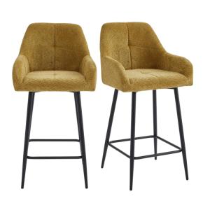Fauteuil de bar en tissu Ikon Ocre (x2)