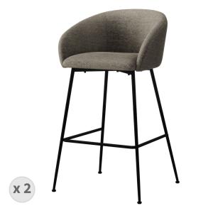 Fauteuil de bar en tissu Luxury Taupe (x2)