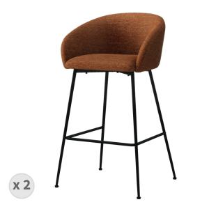 Fauteuil de bar en tissu Luxury Terracotta (x2)