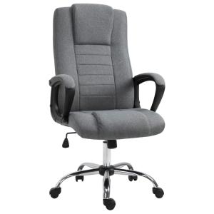 Fauteuil de bureau à roulettes hauteur réglable lin gris fo…