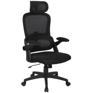 Fauteuil de bureau avec soutien lombaire en microfibre Noir