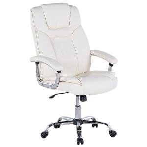 Fauteuil de bureau cuir pu beige clair