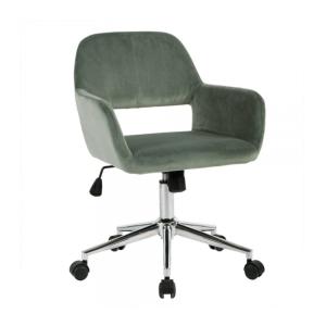 Fauteuil de bureau en velours ajustable - Vert
