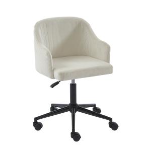 Fauteuil de bureau  en velours côtelé beige