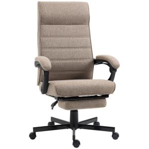 Fauteuil de bureau ergonomique hauteur réglable tissu marro…