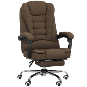 Fauteuil de bureau inclinable repose-pied tissu aspect lin…