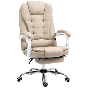 Fauteuil de bureau manager inclinable repose-pied tissu bei…