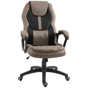 Fauteuil de bureau manager massant gris brun surpiqûre oran…