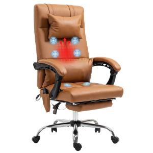 Fauteuil de bureau massant télécommande revêtement synthéti…