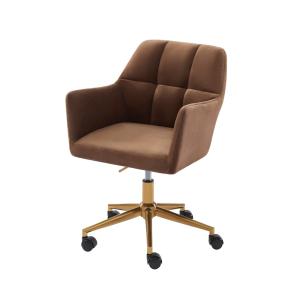 Fauteuil de bureau MONA  en velours rouille avec pieds doré…