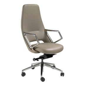Fauteuil de bureau pivotant en similicuir gris