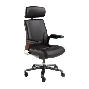 Fauteuil de bureau pivotant en similicuir noir