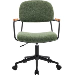 Fauteuil de bureau pivotant et réglable en tissu bouclé ver…