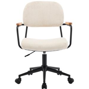 Fauteuil de bureau pivotant et réglable en velours côtelé b…