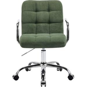 Fauteuil de bureau pivotant et réglable en velours côtelé v…