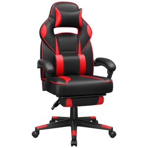 Fauteuil de bureau repose-pieds télescopique Noir d'encre e…