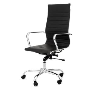 Fauteuil de bureau similicuir noir H48/56 x L47 x P45