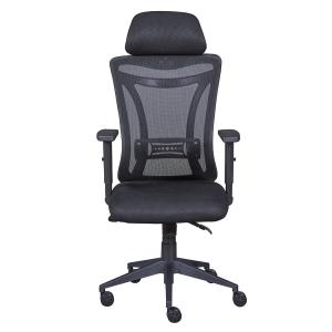 Fauteuil  de bureau tissu mesh noir et appui-tête