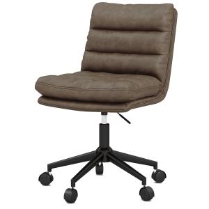 Fauteuil de bureaux en cuir synthétique patiné Marron