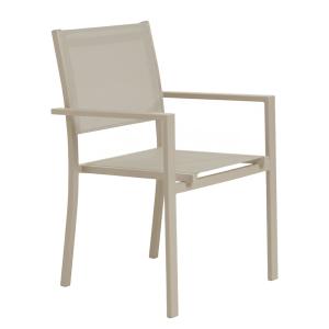Fauteuil de jardin aluminium et textilène crème
