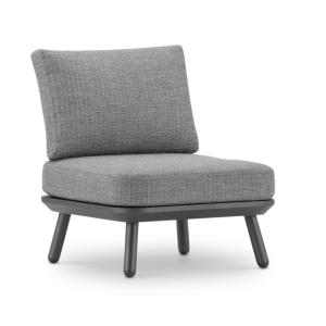 Fauteuil de jardin anthracite et corde gris