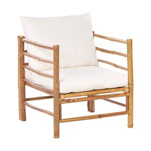 Fauteuil de jardin bambou blanc cassé