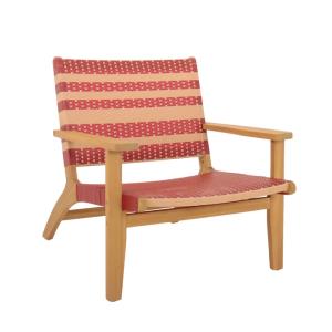 Fauteuil de jardin bois d'acacia et résine terracotta