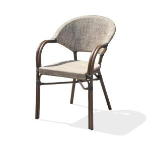 Fauteuil de jardin empilable en aluminium et textilène