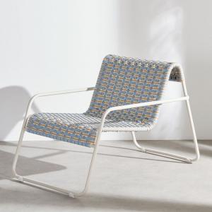 Fauteuil de jardin en acier coloris argile et résine tressé…