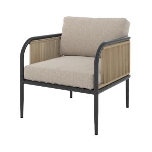 Fauteuil de jardin en acier et tissu beige